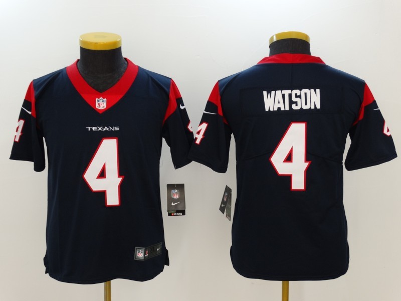 Nike Texans 4 Deshaun Watson Navy Youth Limited Jersey
