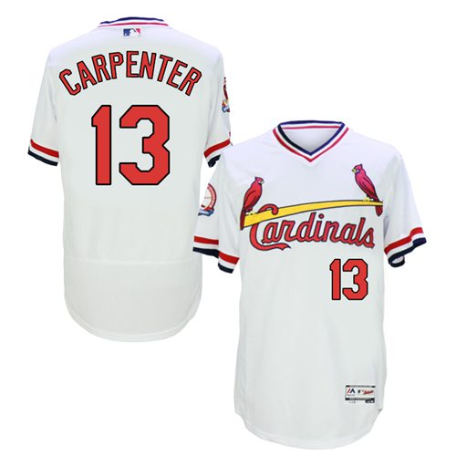 Cardinals 13 Matt Carpenter White 1985 Throwback Flexbase Jersey