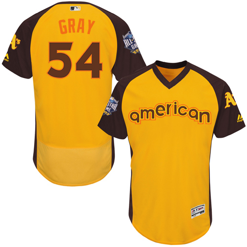 Athletics 54 Sonny Gray Yellow 2016 MLB All Star Game Flexbase Batting Practice Player Jersey