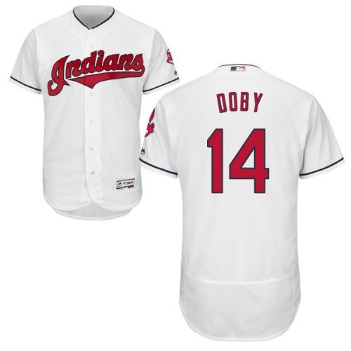Indians 14 Larry Doby White Flexbase Jersey