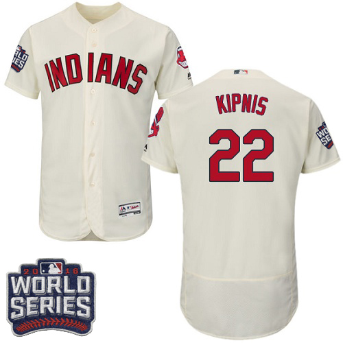 Indians 22 Jason Kipnis Cream 2016 World Series Flexbase Jersey
