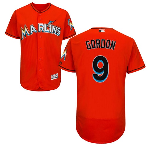 Marlins 9 Dee Gordon Orange Flexbase Jersey