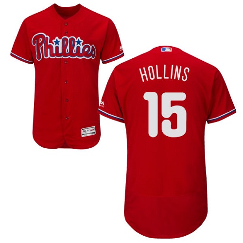 Phillies 15 Dave Hollins Red Flexbase Jersey
