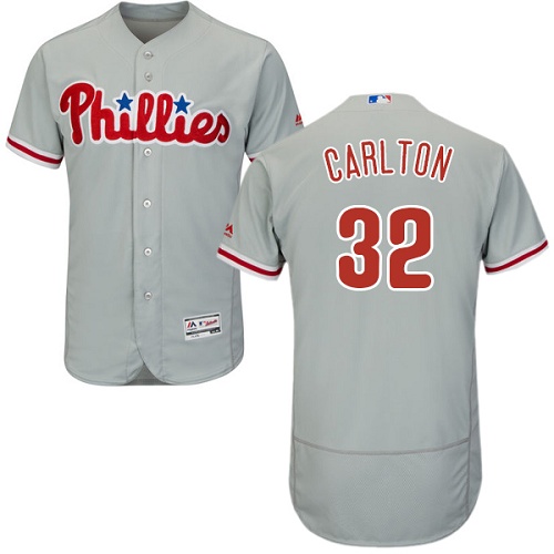 Phillies 32 Steve Carlton Gray Flexbase Jersey