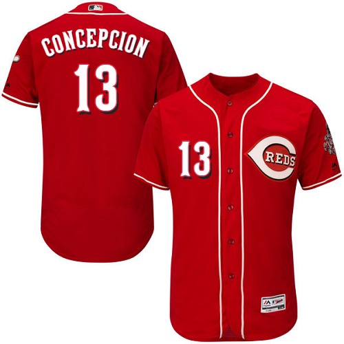 Reds 13 Dave Conception Red Flexbase Jersey