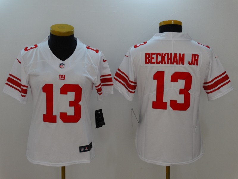 Nike Giants 13 Odell Beckham Jr. White Vapor Untouchable Women Limited Jersey