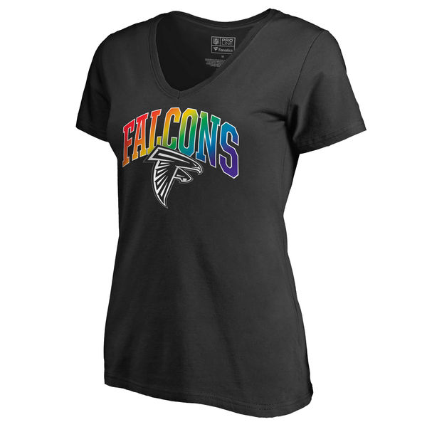 Women's Atlanta Falcons NFL Pro Line by Fanatics Branded Black Plus Sizes Pride T-Shirt