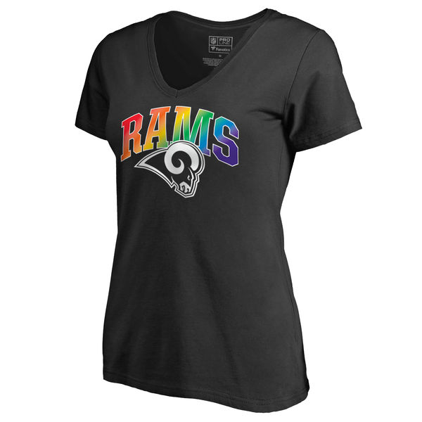 Women's Los Angeles Rams NFL Pro Line by Fanatics Branded Black Plus Sizes Pride T-Shirt