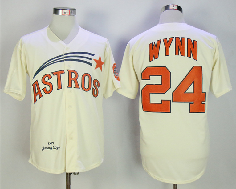 Astros 24 Jimmy Wynn Cream 1971 Throwback Jersey