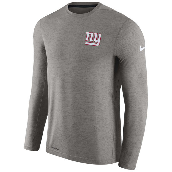 Men's New York Giants Nike Charcoal Coaches Long Sleeve Performance T-Shirt