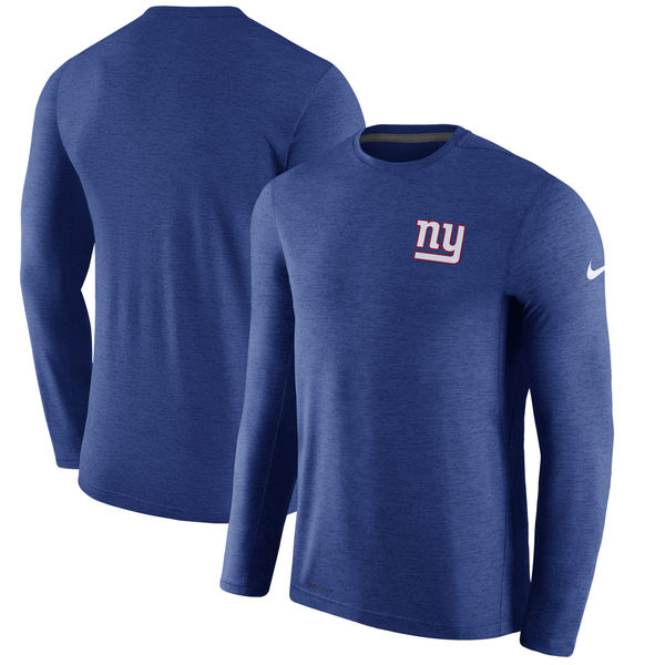 Men's New York Giants Nike Royal Coaches Long Sleeve Performance T-Shirt