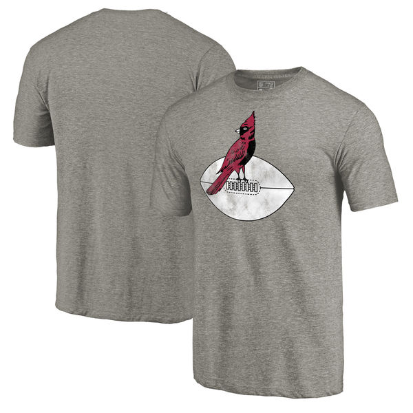 Arizona Cardinals NFL Pro Line Throwback Logo Tri Blend T-Shirt Ash