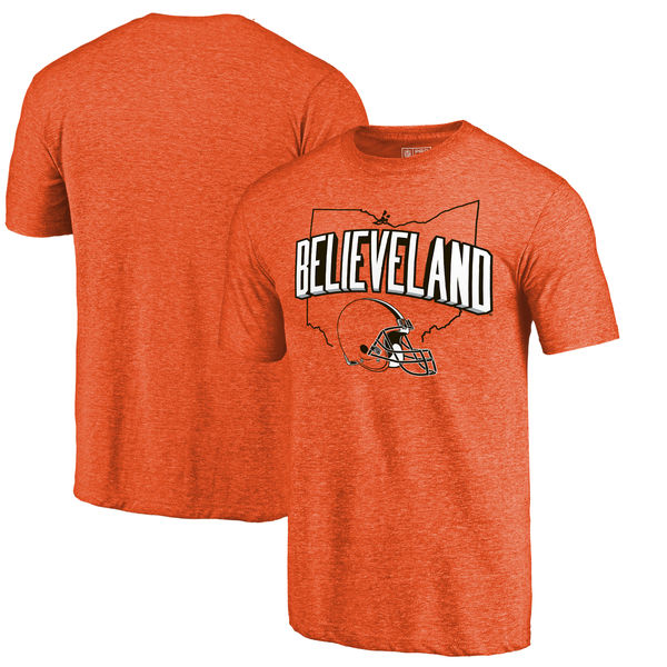 Cleveland Browns NFL Pro Line by Fanatics Branded Believeland T-Shirt Orange