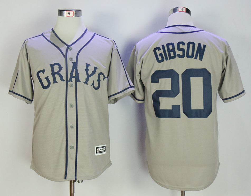 Homestead Grays 20 Josh Gibson Gray Cool Base Baseball Jersey