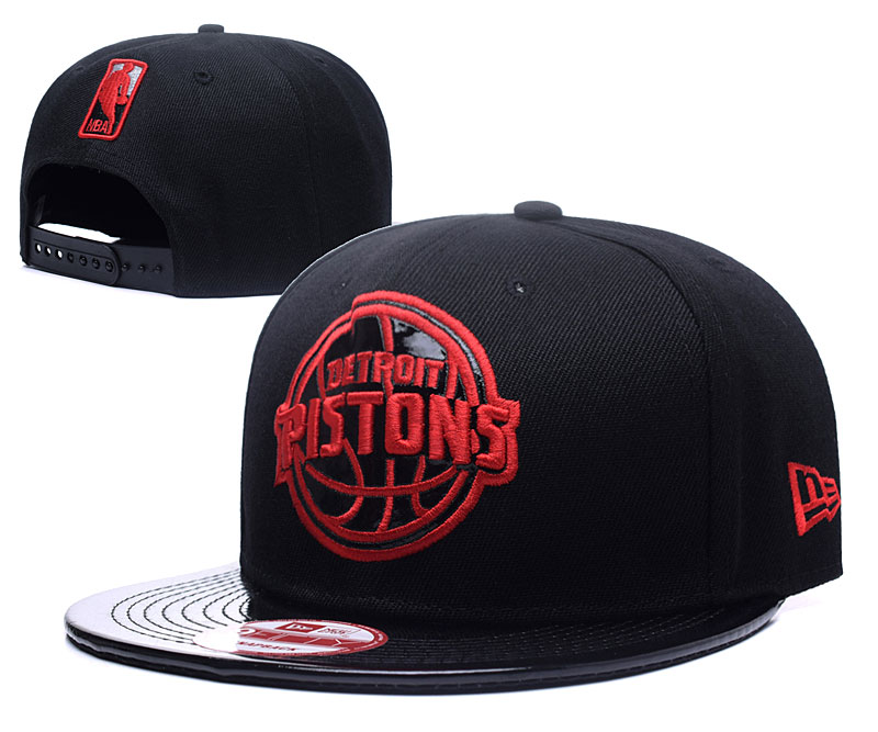 Pistons Team Logo Black Adjustable Hat YS