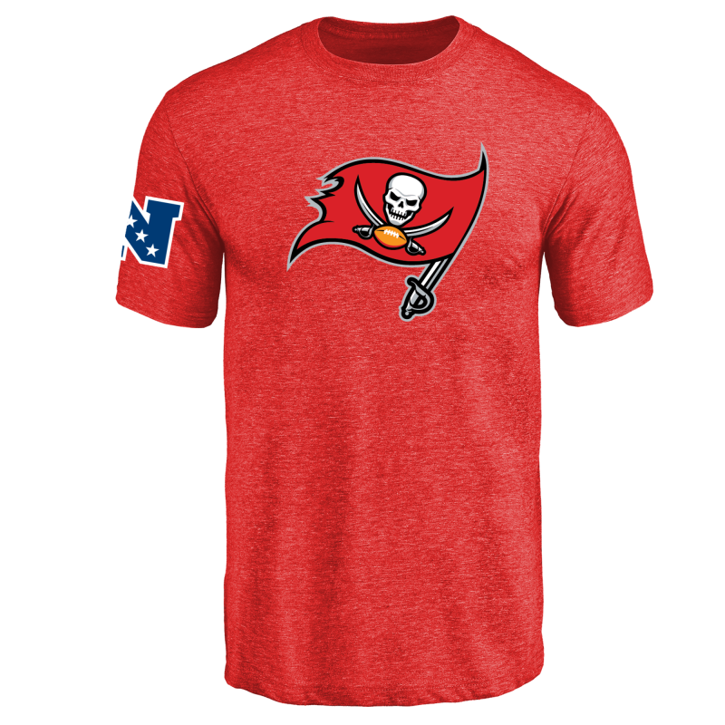 Tampa Bay Buccaneers NFL Men's Design Your Own Tri Blend T-Shirt Red