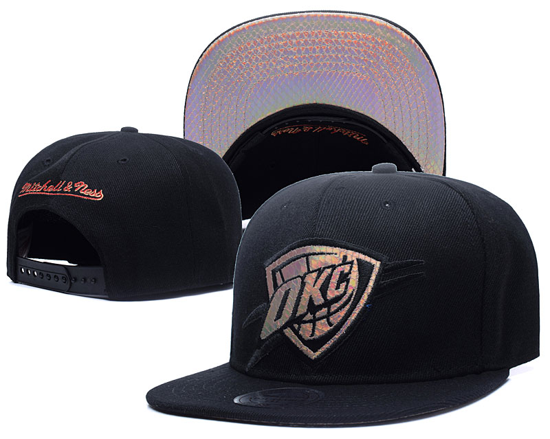 Thunder Team Logo Black Mitchell & Ness Adjustable Hat YS