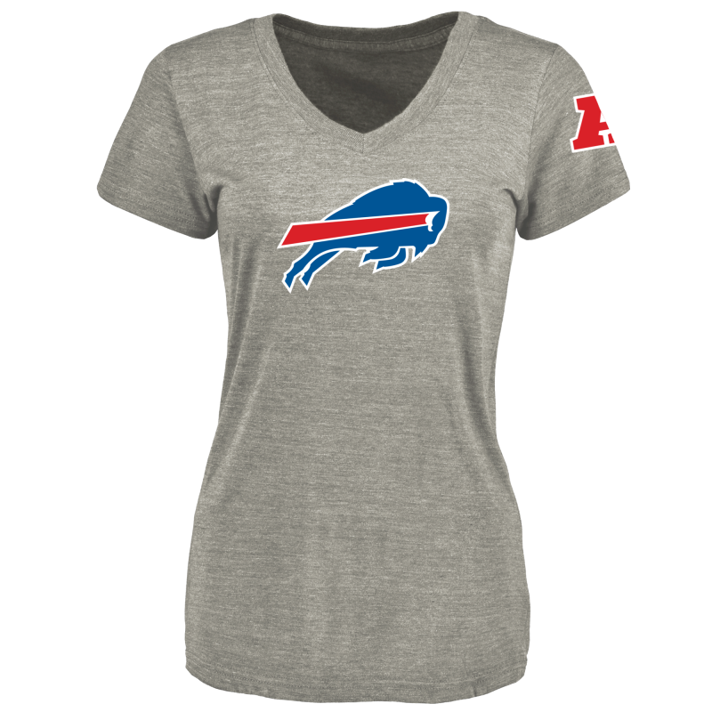 Women's Buffalo Bills Design Your Own V Neck Tri Blend T-Shirt Gray
