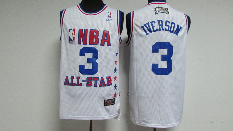 76ers 3 Allen Iverson White 2003 All Star Stitched NBA Jersey