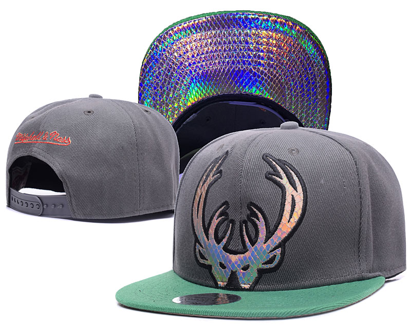 Bucks Team Logo Gray Reflective Adjustable Hat GS