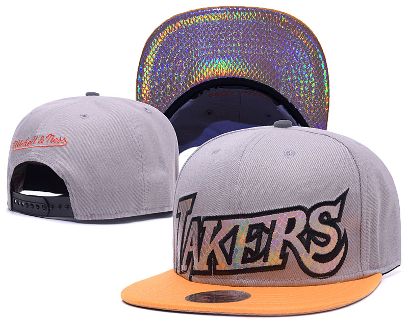Lakers Team Logo Gray Reflective Adjustable Hat GS