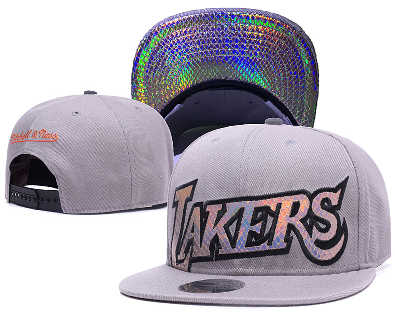 Lakers Team Logo Gray Reflective Adjustable Hat GS2