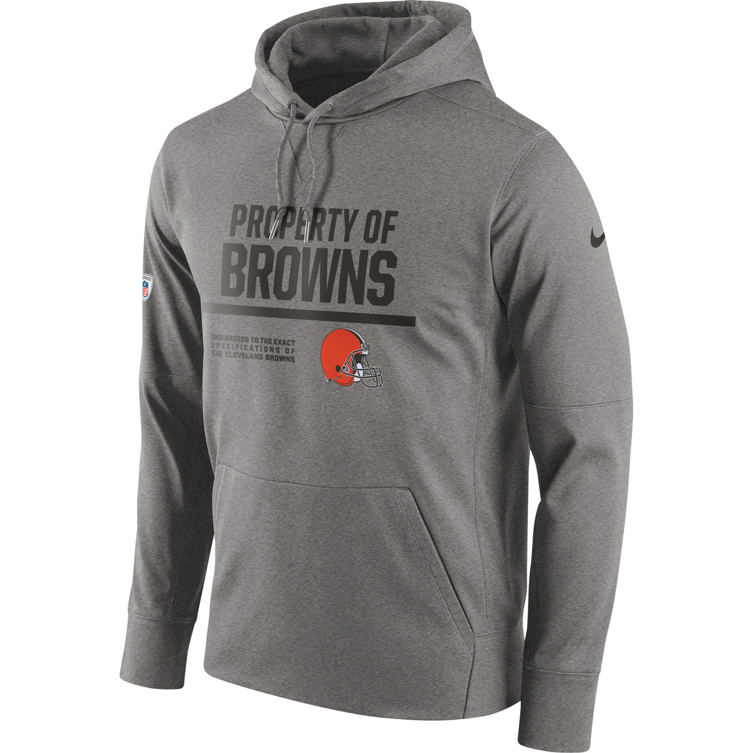 Men's Cleveland Browns Nike Gray Circuit Property Of Performance Pullover Hoodie