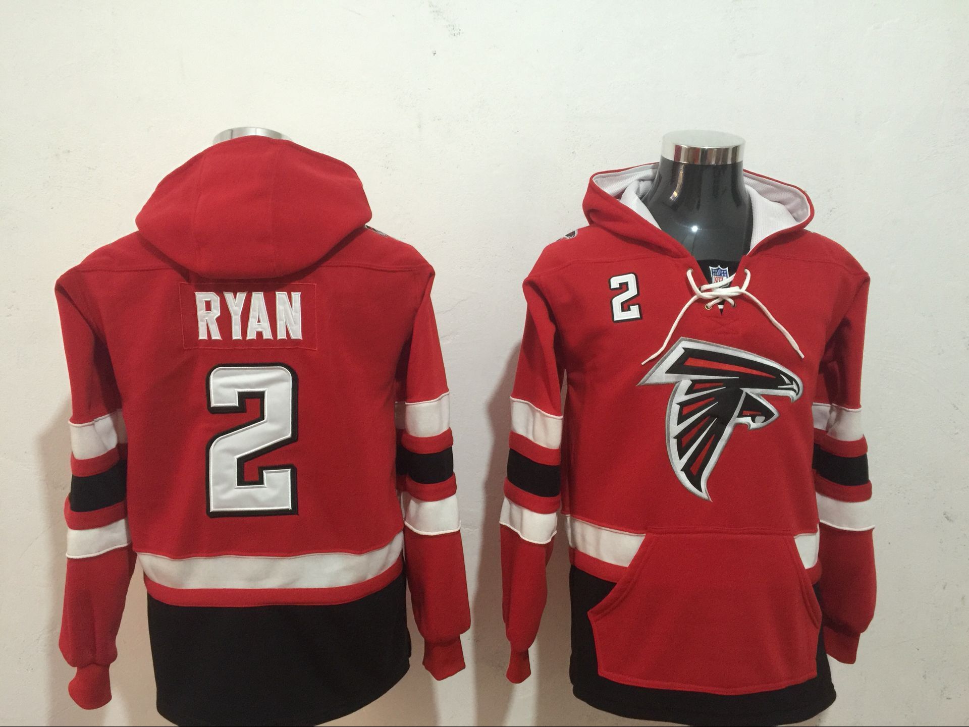 Atlanta Falcons 2 Matt Ryan Red All Stitched Hooded Sweatshirt