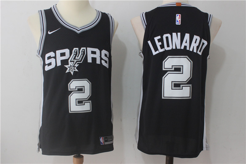 Spurs 2 Kawhi Leonard Black Nike Authentic Jersey(Without the sponsor logo)