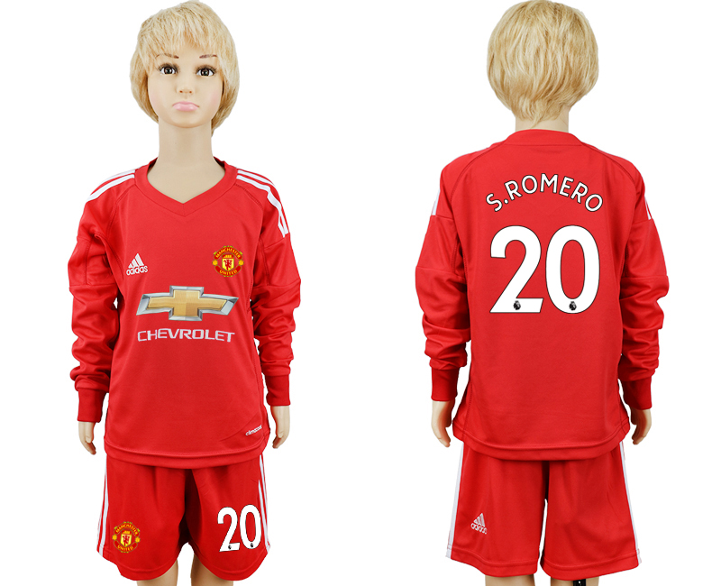 2017-18 Manchester United 20 S.ROMERO Red Youth Goalkeeper Soccer Jersey
