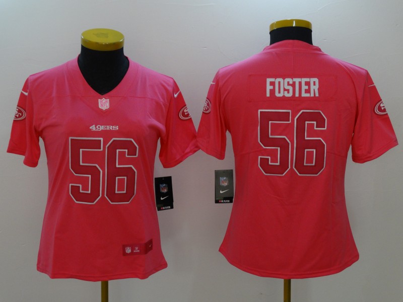 Nike 49ers 56 Reuben Foster Pink Fashion Women Limited Jersey