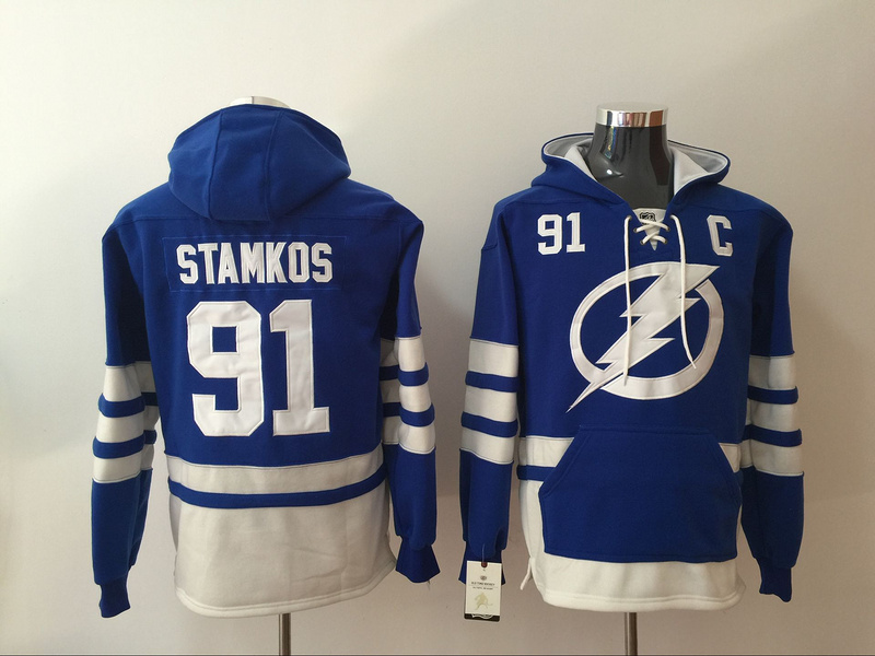 Lightning 91 Steven Stamkos Blue All Stitched Hooded Sweatshirt
