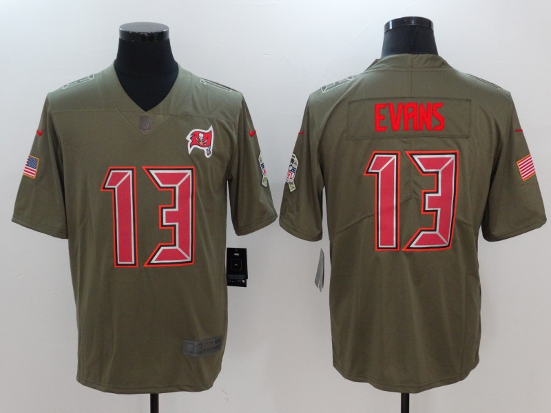 Nike Buccaneers 13 Mike Evans Olive Salute To Service Limited Jersey