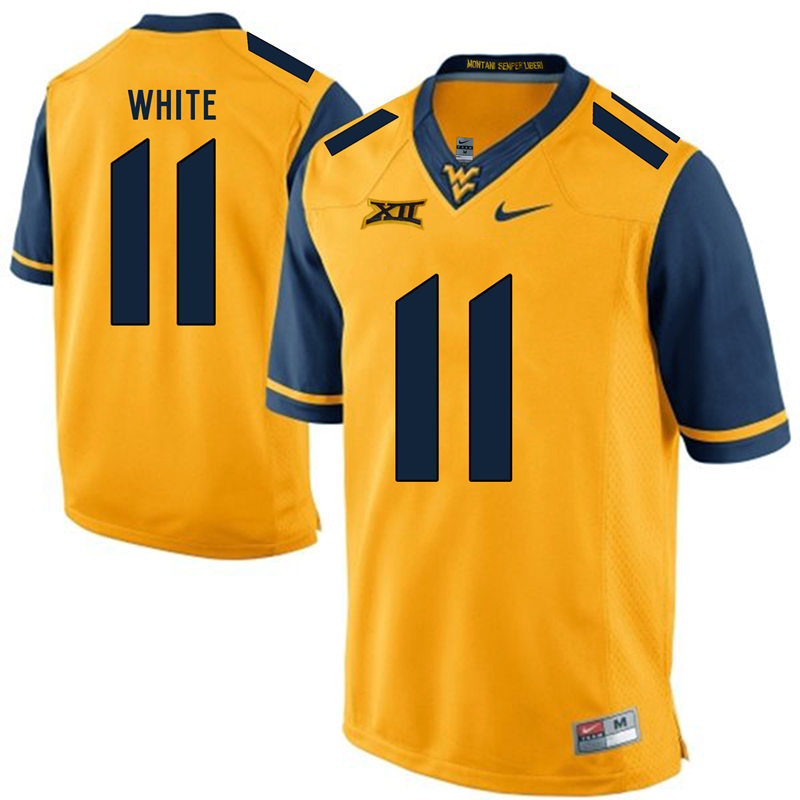 West Virginia Mountaineers 11 Kevin White Gold College Football Jersey