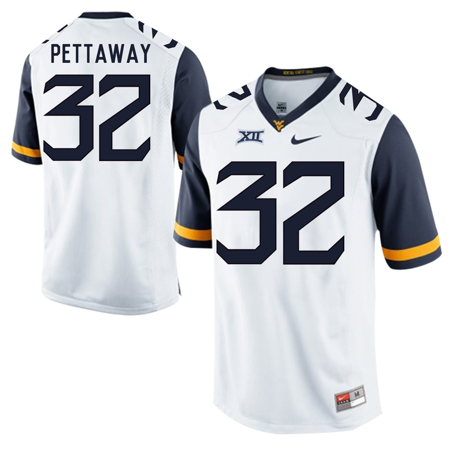 West Virginia Mountaineers 32 Martell Pettaway White College Football Jersey