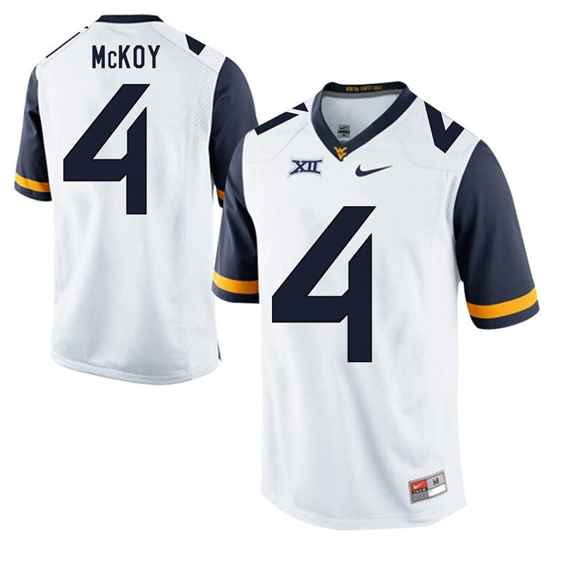 West Virginia Mountaineers 4 Kennedy McKoy White College Football Jersey