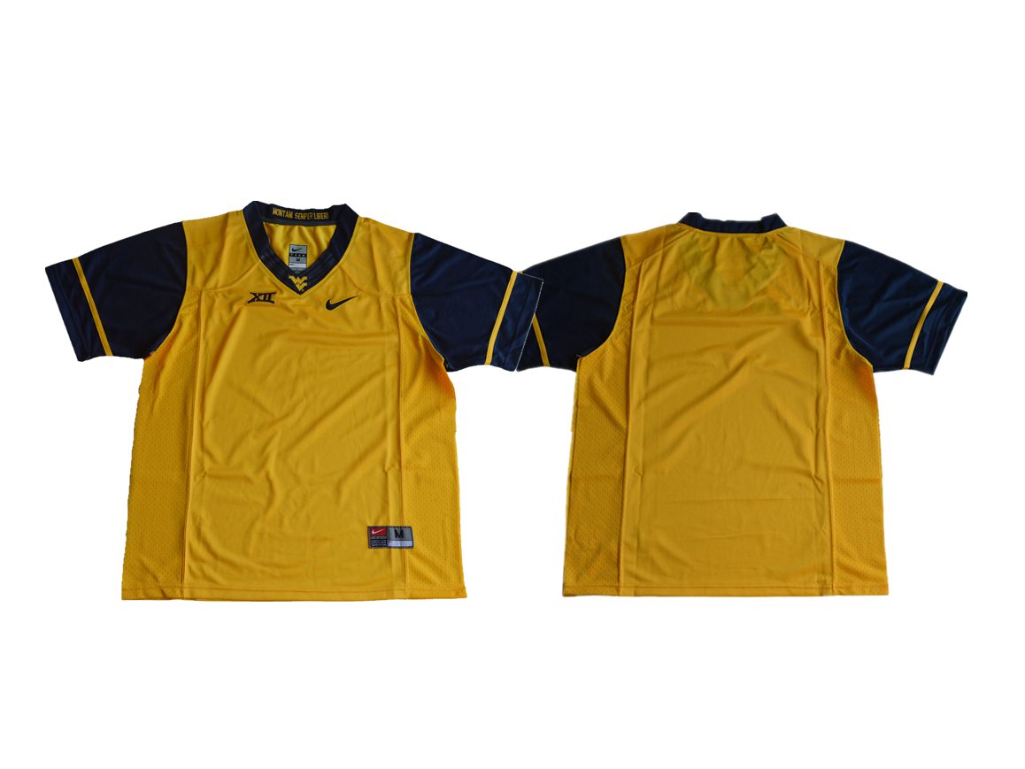 West Virginia Mountaineers Gold Men's Customized College Football Jersey