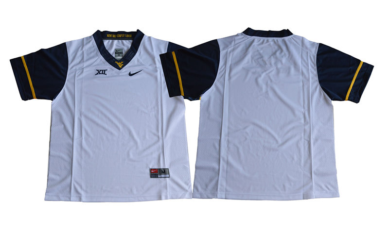 West Virginia Mountaineers White Men's Customized College Football Jersey