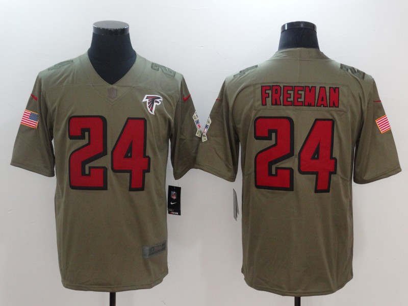 Nike Falcons 24 Devonta Freeman Olive Salute To Service Limited Jersey