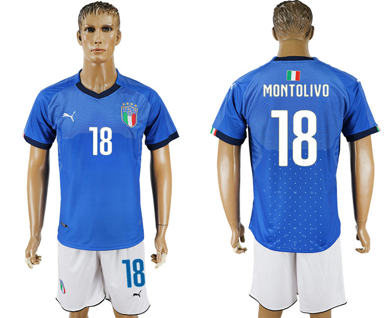 2017-18 Italy 18 MONTOLIVO Home Soccer Jersey