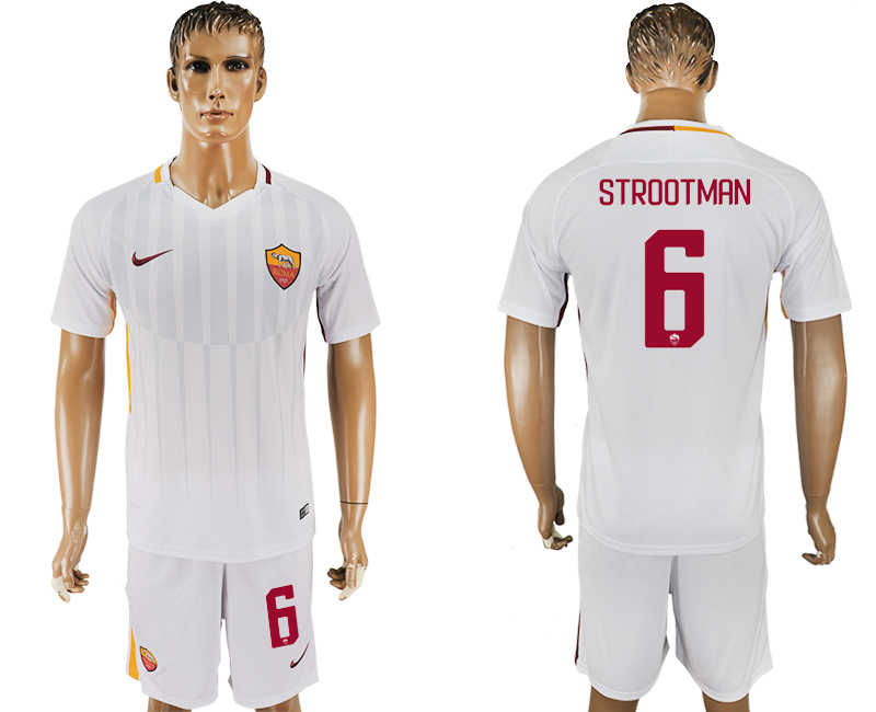 2017-18 Roma 6 STROOTMAN Away Soccer Jersey