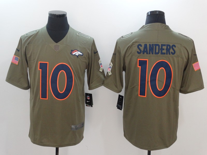 Nike Broncos 10 Emmanuel Sanders Olive Salute To Service Limited Jersey