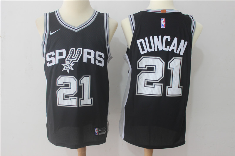 Spurs 21 Tim Duncan Black Nike Authentic Jersey