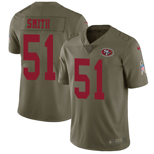 Nike 49ers 51 Malcolm Smith Olive Salute To Service Limited Jersey