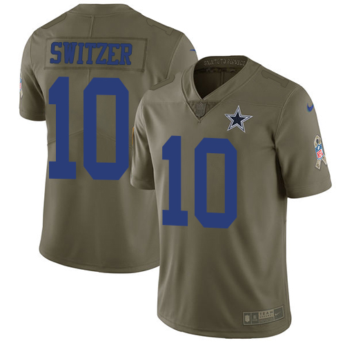 Nike Cowboys 10 Ryan Switzer Olive Salute To Service Limited Jersey