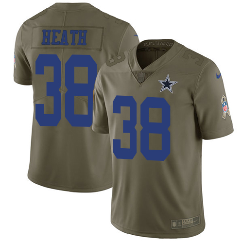 Nike Cowboys 38 Jeff Heath Olive Salute To Service Limited Jersey