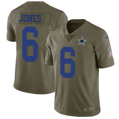 Nike Cowboys 6 Chris Jones Olive Salute To Service Limited Jersey