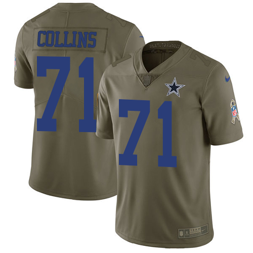 Nike Cowboys 71 La'el Collins Olive Salute To Service Limited Jersey