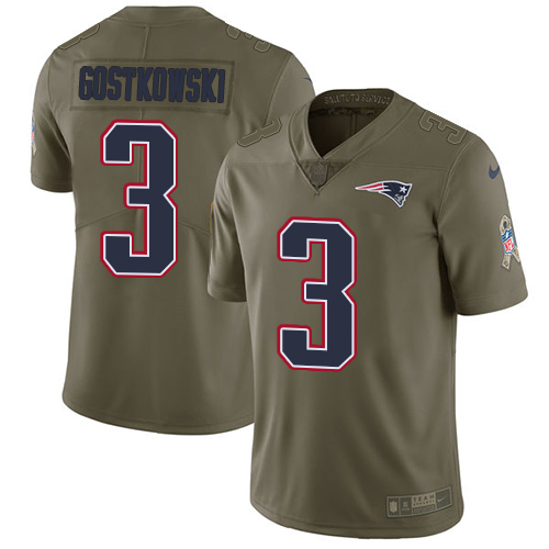 Nike Patriots 3 Stephen Gostkowski Olive Salute To Service Limited Jersey
