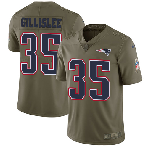 Nike Patriots 35 Mike Gillislee Olive Salute To Service Limited Jersey